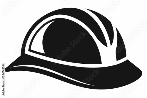 hard hat line art silhouette vector illustration