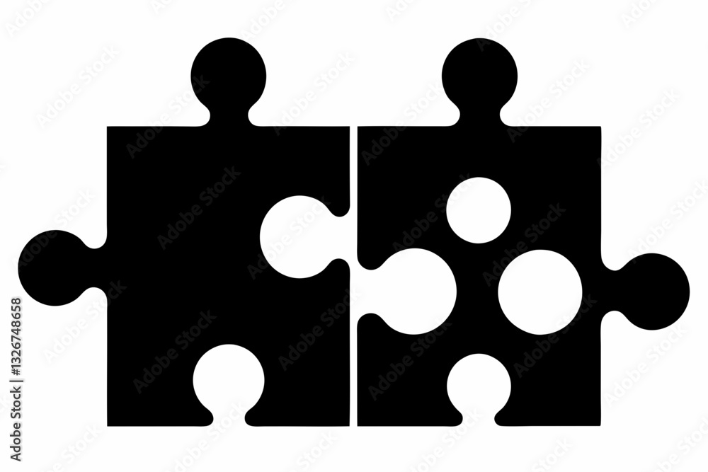jigsaw line art silhouette vector illustration jigsaw line art silhouette vector illustration