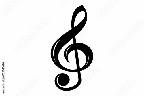 music symbol line art silhouette vector illustration