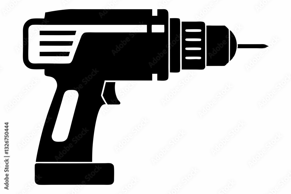 power drill line art silhouette vector illustration power drill line art silhouette vector illustration