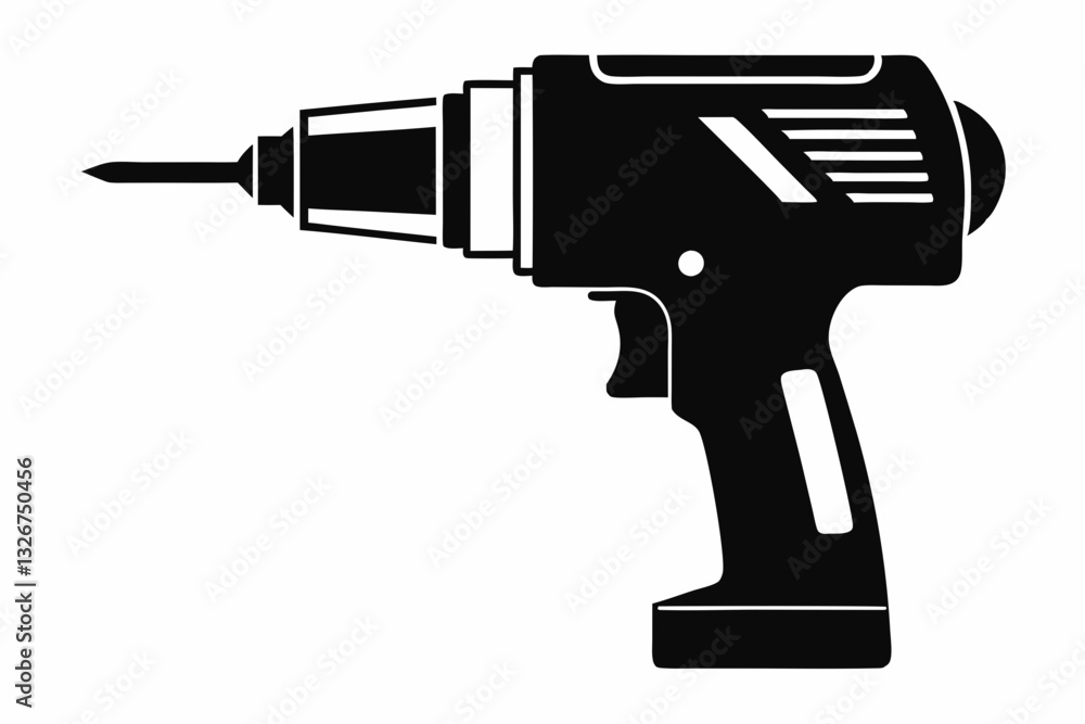 power drill line art silhouette vector illustration power drill line art silhouette vector illustration