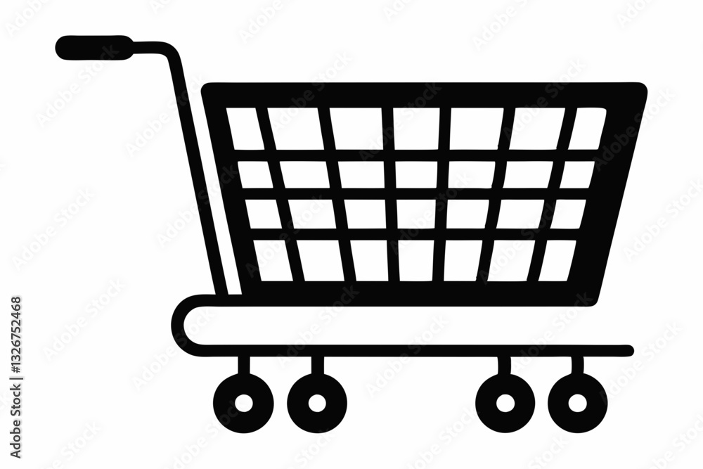 shopping cart line art silhouette vector illustration shopping cart line art silhouette vector illustration