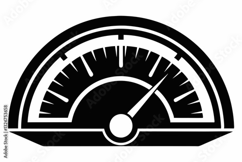 speedometer line art silhouette vector illustration