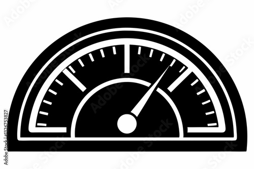 speedometer line art silhouette vector illustration