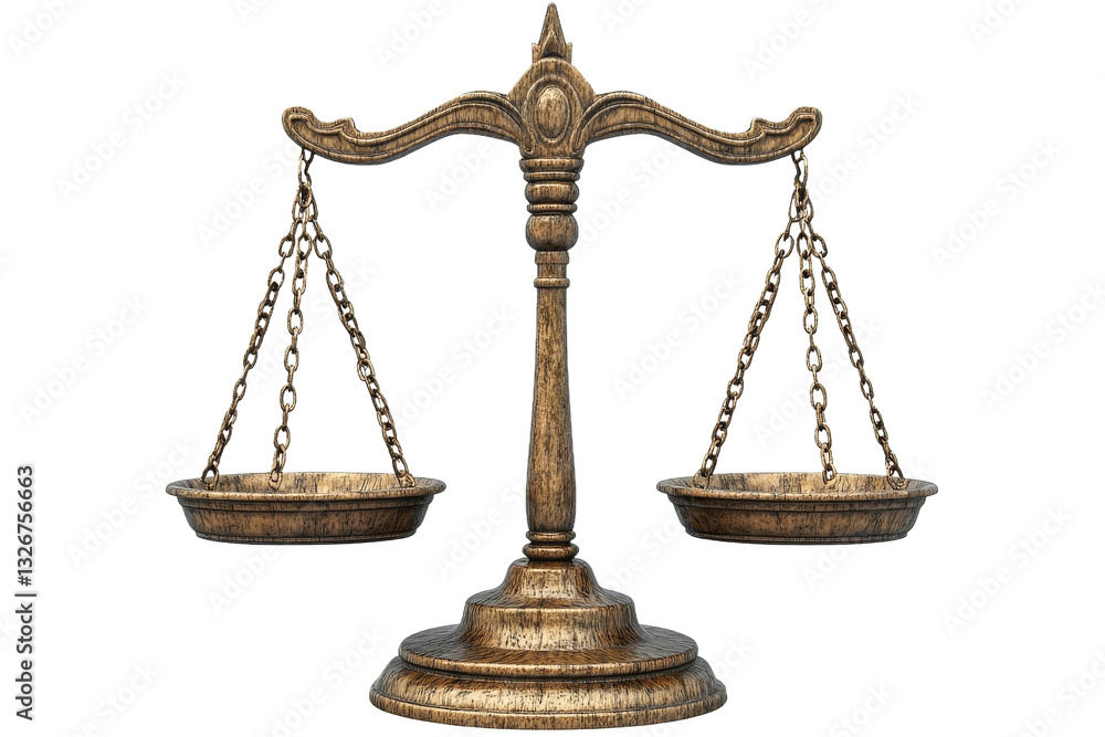 Symbol of justice with scales on transparent background Symbol of justice with scales on transparent background