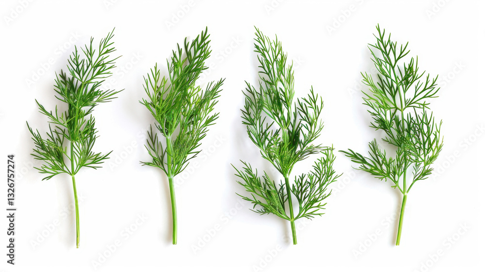 Obraz premium dill isolated on white background