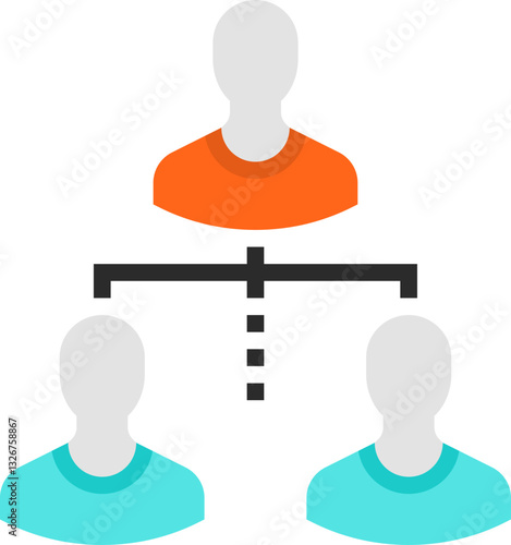 mlm marketing flat line web icon concept