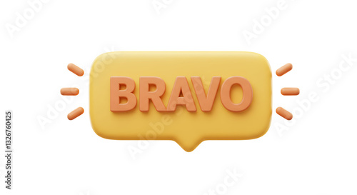 Celebrating Success Bravo Message in Speech Bubble Style Illustration