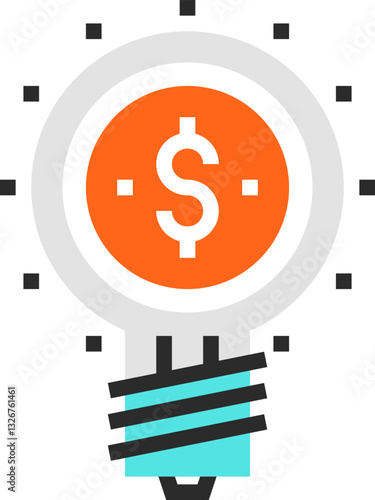 smart solution flat line web icon concept