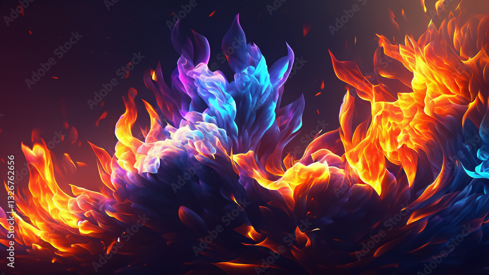 Minimal background hyper realistic colorful fire beautiful wallpaper hd best quality image