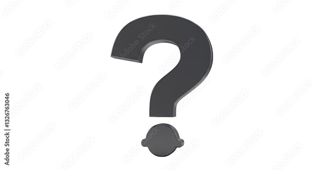 Black Question Mark Symbol Isolated on White Background Problem Solving