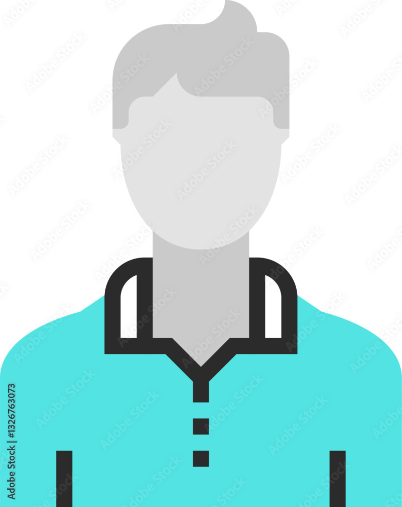 male avatar flat line web icon concept male avatar flat line web icon concept