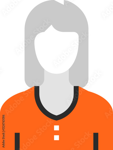 female avatar flat line web icon concept