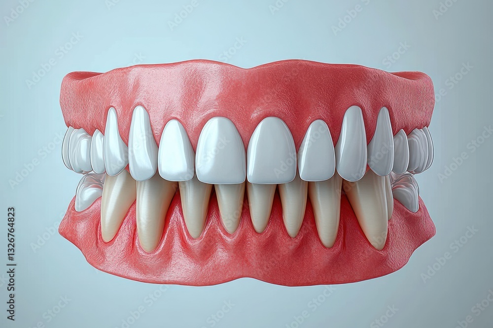 Obraz premium Gum Disease Symptoms and Gingivitis Causes Inflammation and Swelling of Gums Redness Bleeding in Dental Health Oral Hygiene Treatment and Prevention