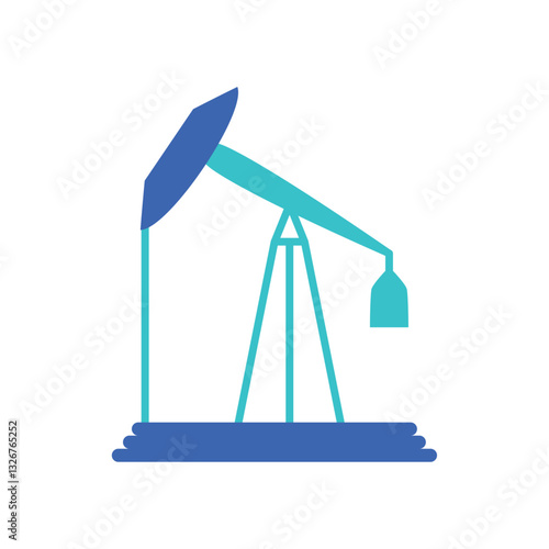 Vector illustration of an oil pump jack extracting petroleum from the ground, representing fossil fuel industry and energy production