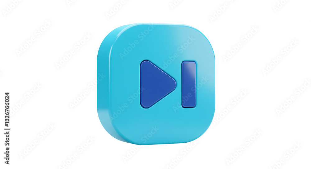 Next Button Icon with Blue Color Scheme on White Background Next Button Icon with Blue Color Scheme on White Background