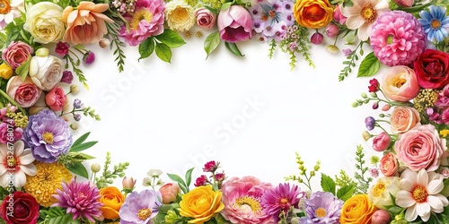 Wallpaper Mural Elegant Floral Frame Border for Stationery:  Beautiful Blossom Design for Journals, Notebooks & Writing Paper Torontodigital.ca