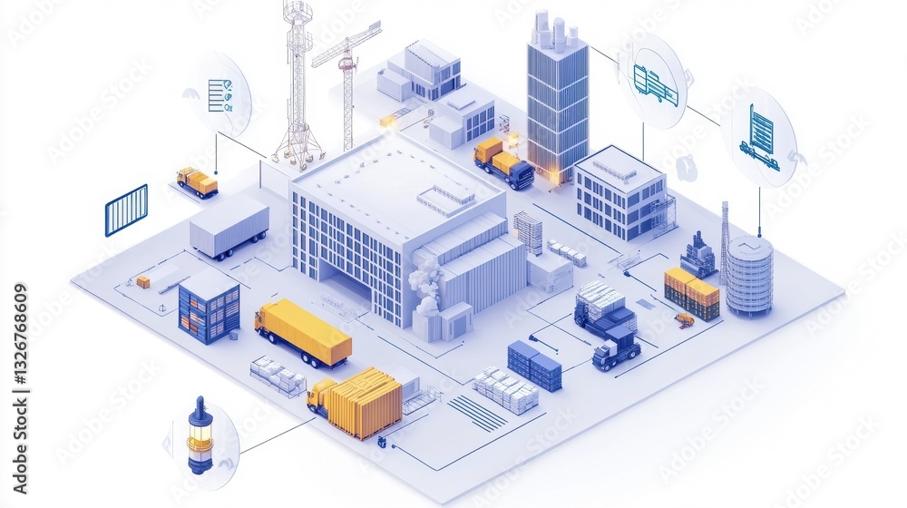Corporate Logistics Ecosystem and Interconnectivity Concept Corporate Logistics Ecosystem and Interconnectivity Concept