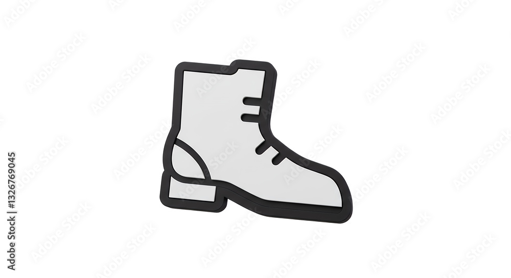 Isolated White Boot Icon Standing on White Background for Design Isolated White Boot Icon Standing on White Background for Design