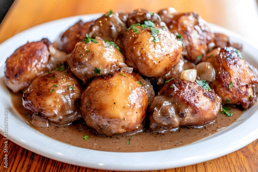Delicious Mushroom Gravy Chicken Meatballs Recipe Delicious Mushroom Gravy Chicken Meatballs Recipe