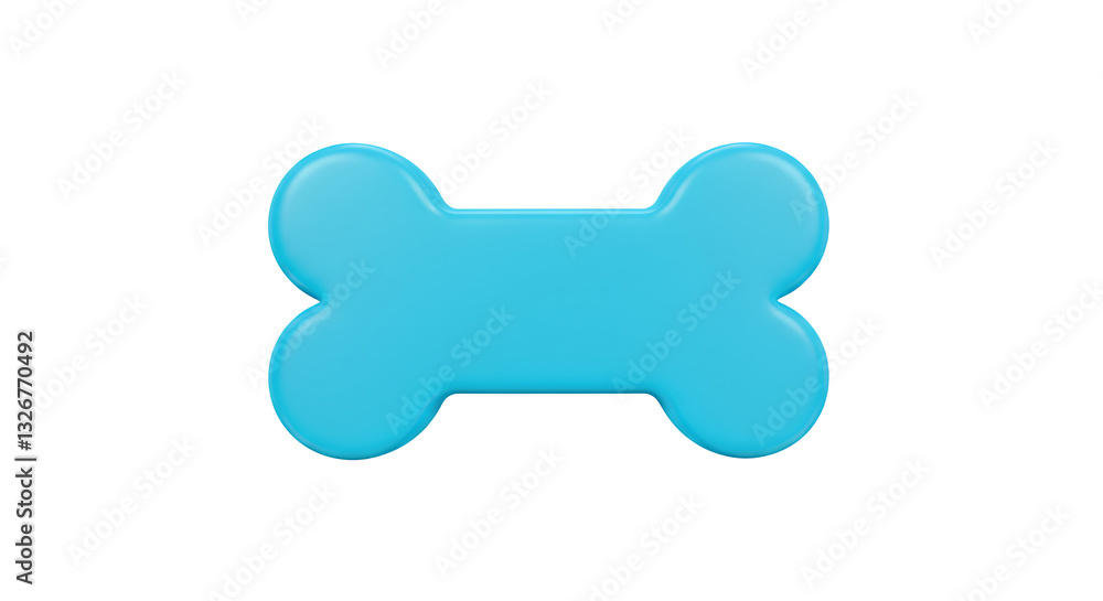 Isolated Aqua Bone Illustration on White Background for pet related designs Isolated Aqua Bone Illustration on White Background for pet related designs