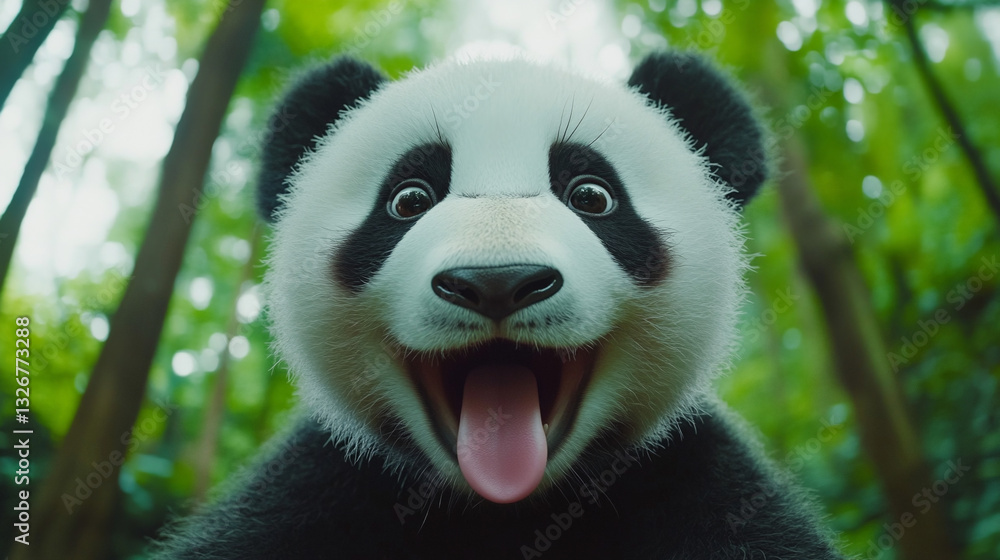 Obraz premium Cute panda illustration.