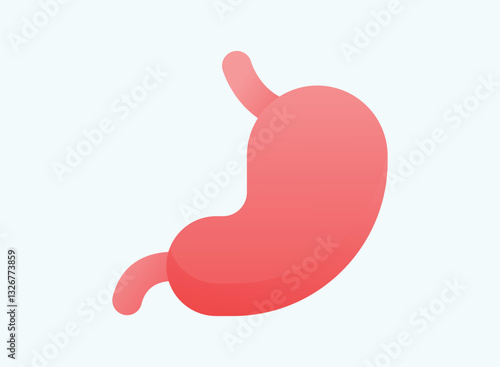 Illustration of an Human Organs Stomach Gradient Icon