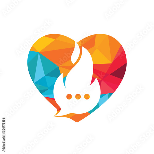 Hot talk vector logo design. Fire chat icon logo design concept.