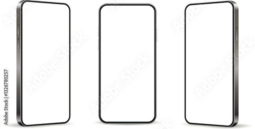 Realistic cellphone mockup. Mobile phone vector isolated on white background