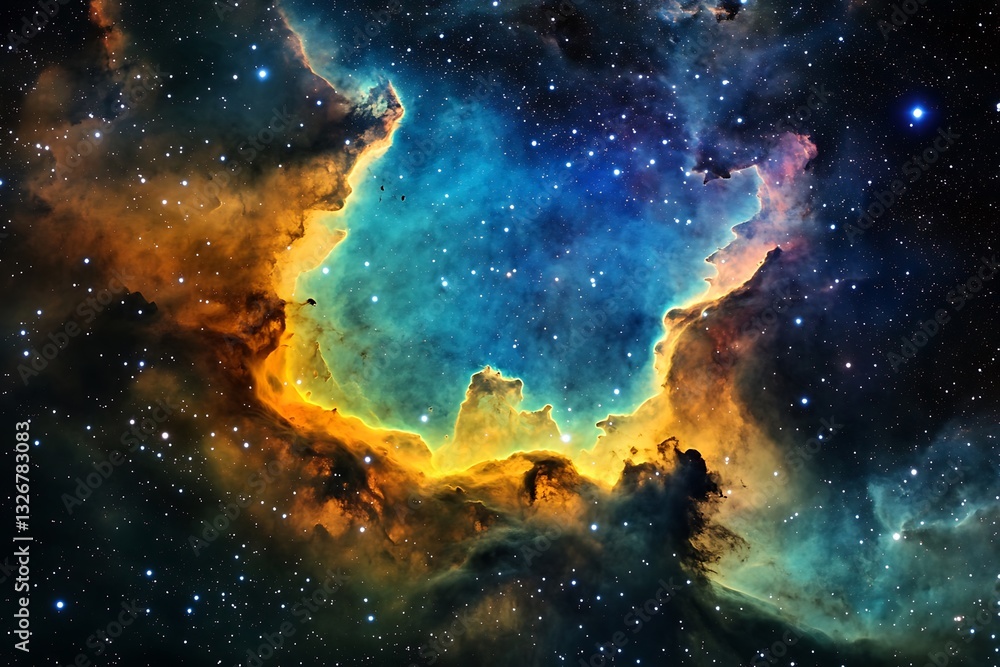 Fototapeta premium nebulae with their enchanting charm vivid shades of gases and cosmic skies glowing with brilliance act as spellbinding nurseries for stars and planets 