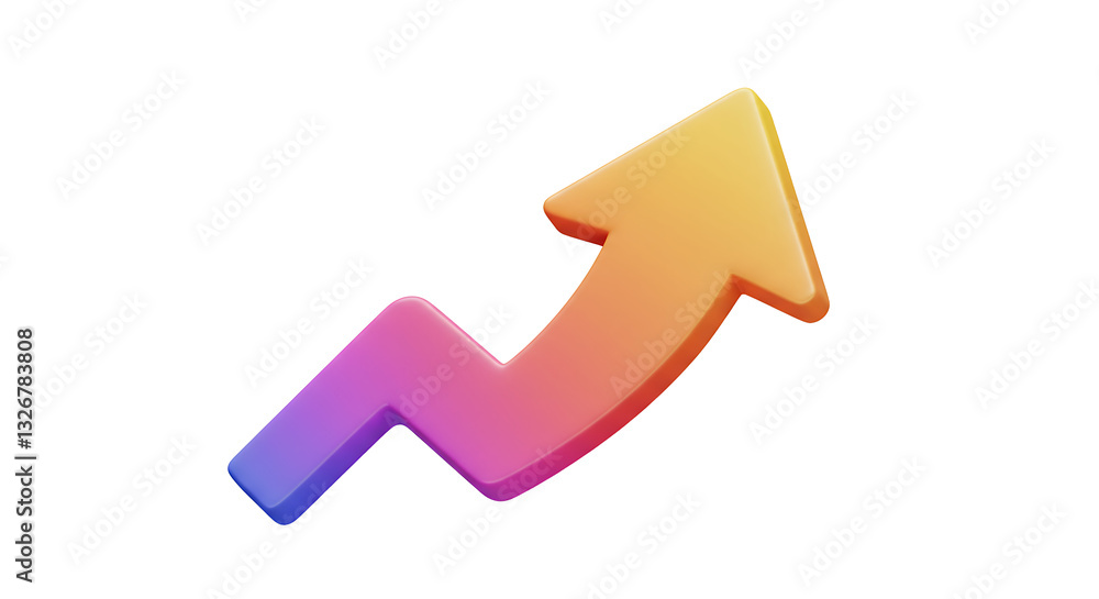 Trending Up Arrow Showing Growth in Finance and Business Concept Trending Up Arrow Showing Growth in Finance and Business Concept