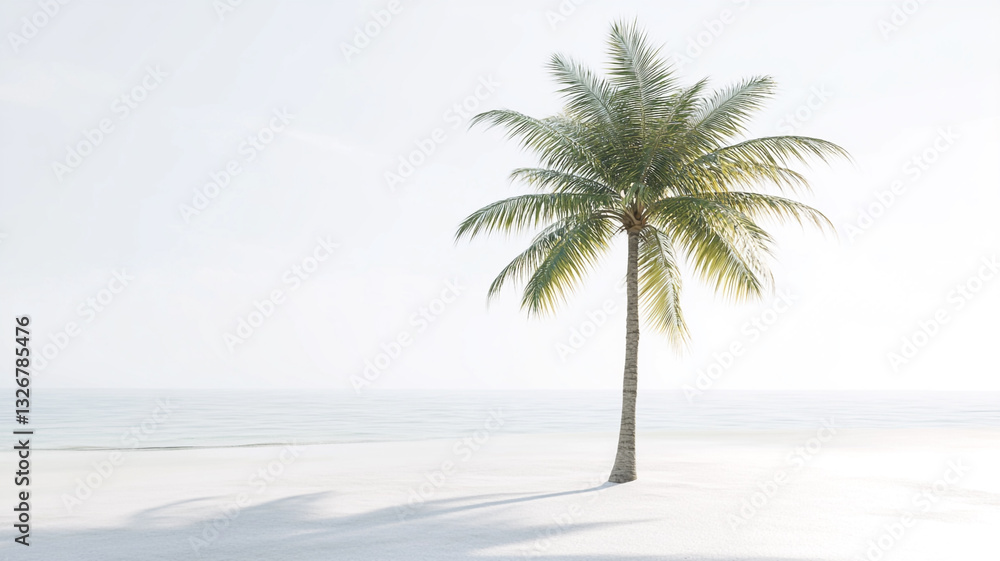 Obraz premium a coconut tree isolated on a white background