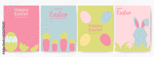 Easter flyers, banners. Easter design for card, invitation, poster, flyer, web design