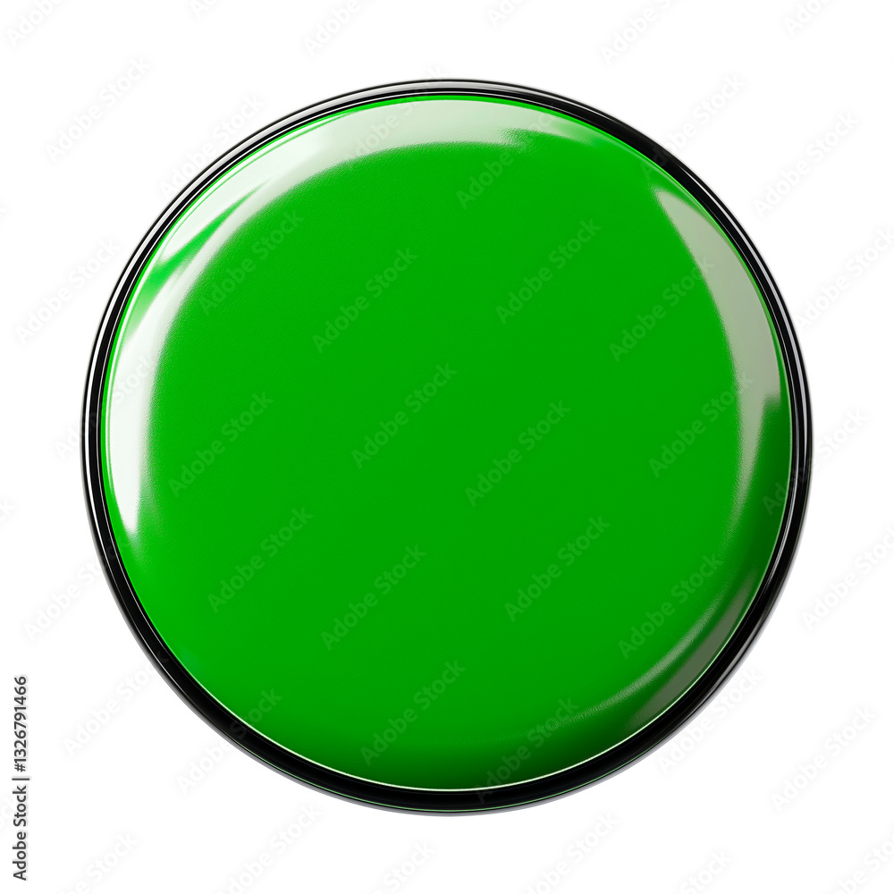 Three-dimensional green push-button icon Three-dimensional green push-button icon