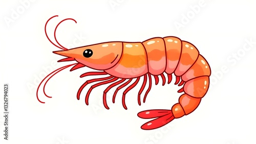 Fun illustration of Q cute shrimp