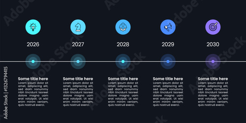Infographic template. Horizontal timeline with 5 steps