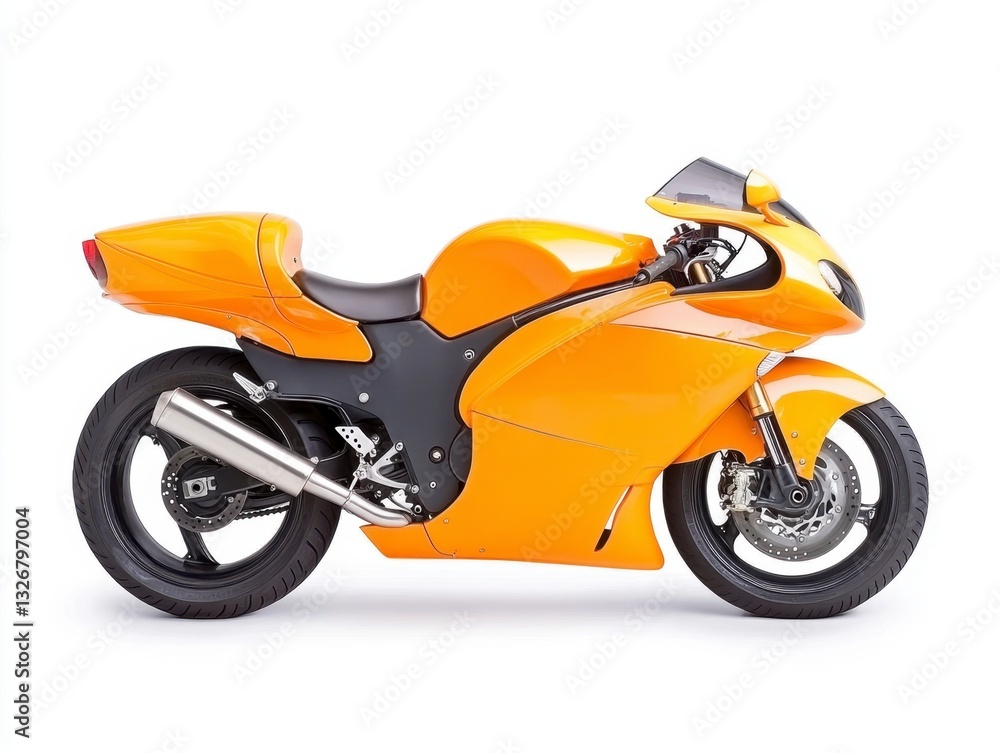Orange and black sportbike, studio shot, white background, sleek design, powerful, fast, motorcycle Orange and black sportbike, studio shot, white background, sleek design, powerful, fast, motorcycle