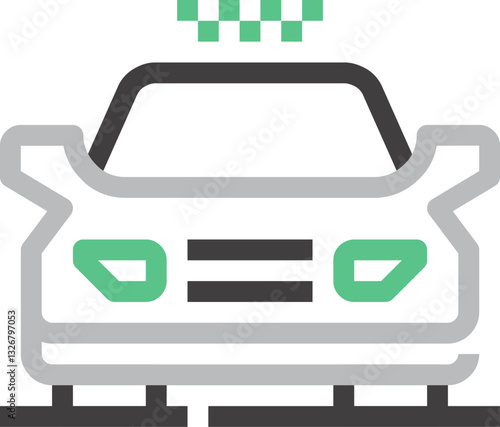 taxi service flat line web icon concept