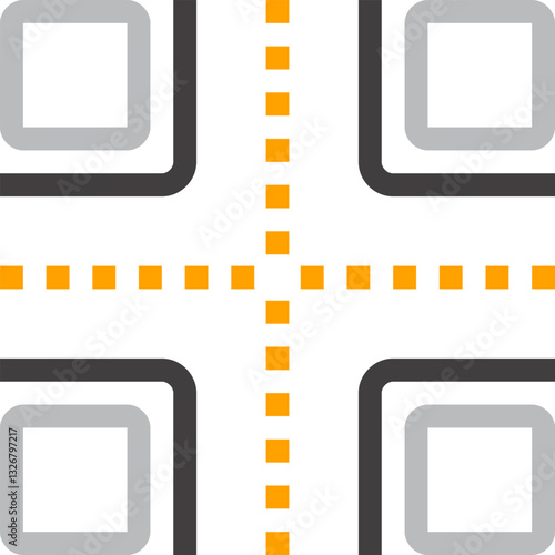 crossroad flat line web icon concept