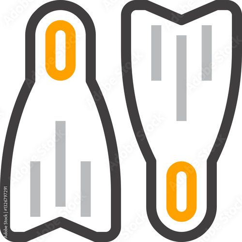 flippers flat line web icon concept