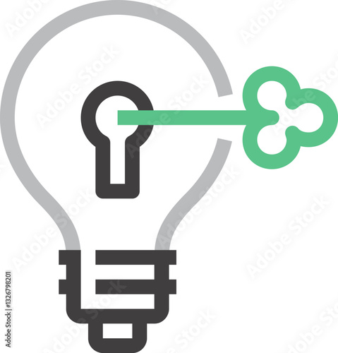 intellectual property flat line web icon concept