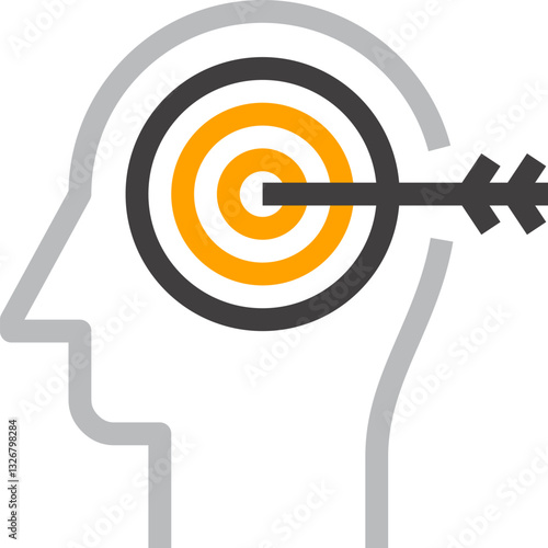 aspirations flat line web icon concept