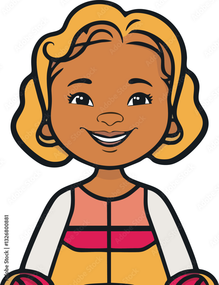 female cartoon character vector mascot illustration white background female cartoon character vector mascot illustration white background