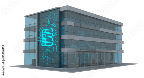 Modern Building with Server Rack Design for Technology Solutions