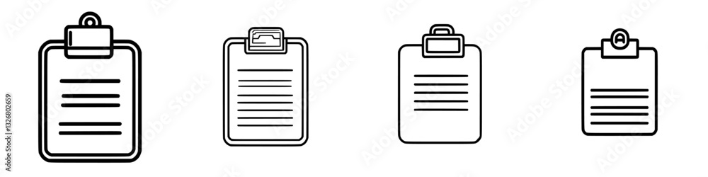 Various designs of blank clipboards displayed on a neutral background, showcasing their versatility and functionality for different tasks Various designs of blank clipboards displayed on a neutral background, showcasing their versatility and functionality for different tasks