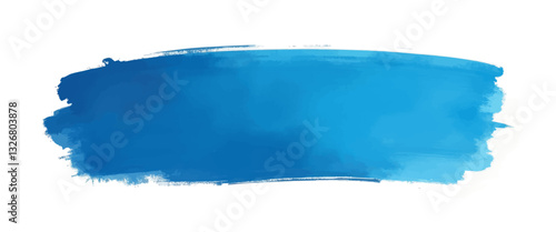 Azure Blue Paint Stroke Texture on White