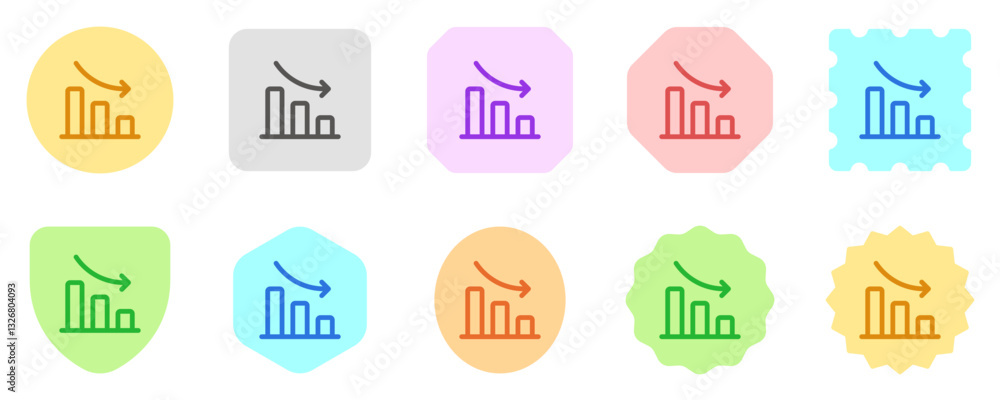 Editable bar chart, investment loss vector icon. Part of a big icon set family. Perfect for web and app interfaces, presentations, infographics, etc Editable bar chart, investment loss vector icon. Part of a big icon set family. Perfect for web and app interfaces, presentations, infographics, etc