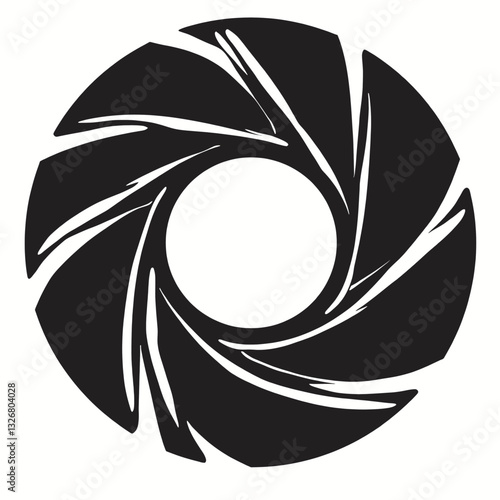 Black & White Camera Iris Aperture Icon