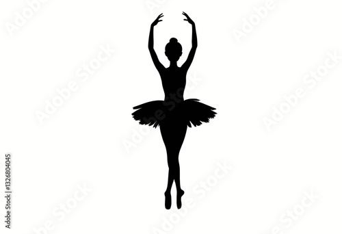 Black ballerina silhouette on a white background