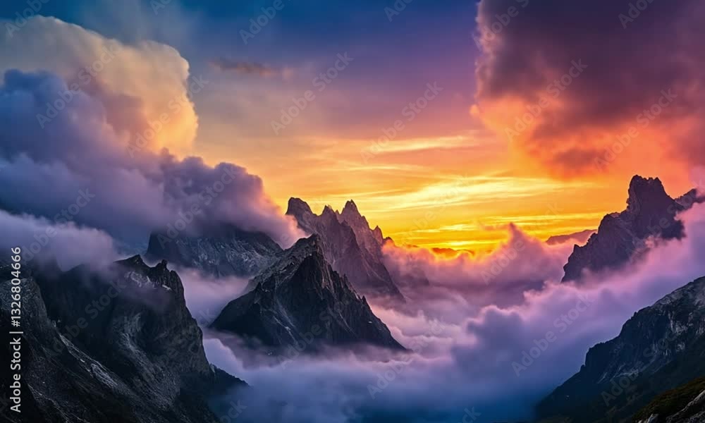 a dramatic sky filled with layers of colorful clouds